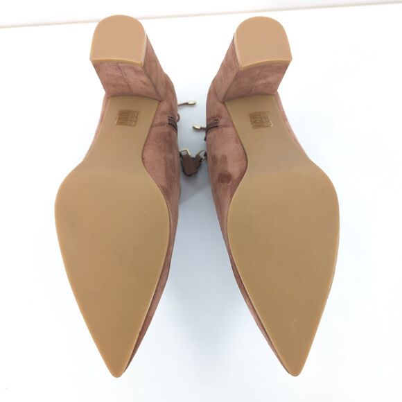 Stuart Weitzman Women 10 Gardiner Booties Boots Brown Suede Tie Pointed NEW FLAW - Picture 12 of 13